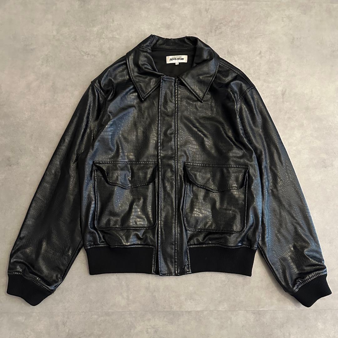 Fucking Awesome ブラックレザージャケット