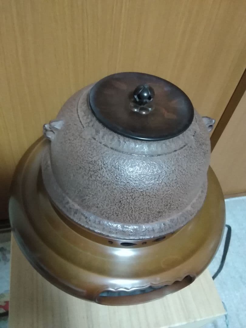 風炉釜付き電炭付　金森彦兵衛　風炉　真形釜添　共箱有