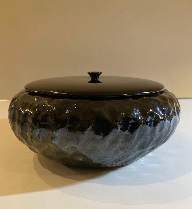 大樋焼の手捻りの妙！水差し又は菓子鉢 金沢大樋焼 美術品