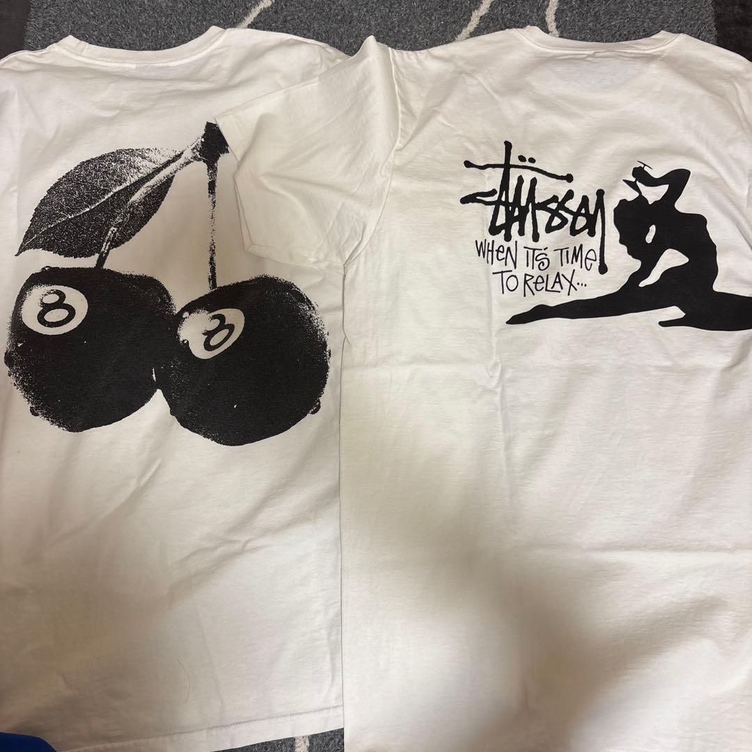 STUSSY ステューシー チェリー リラックス tシャツ ホワイト