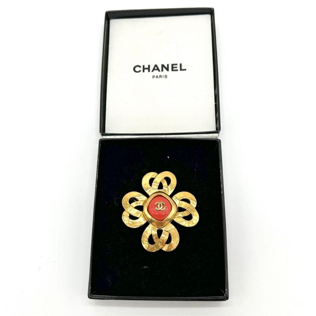 CHANEL シャネル　ブローチ　ココマーク ゴールド カラーストーン 97P