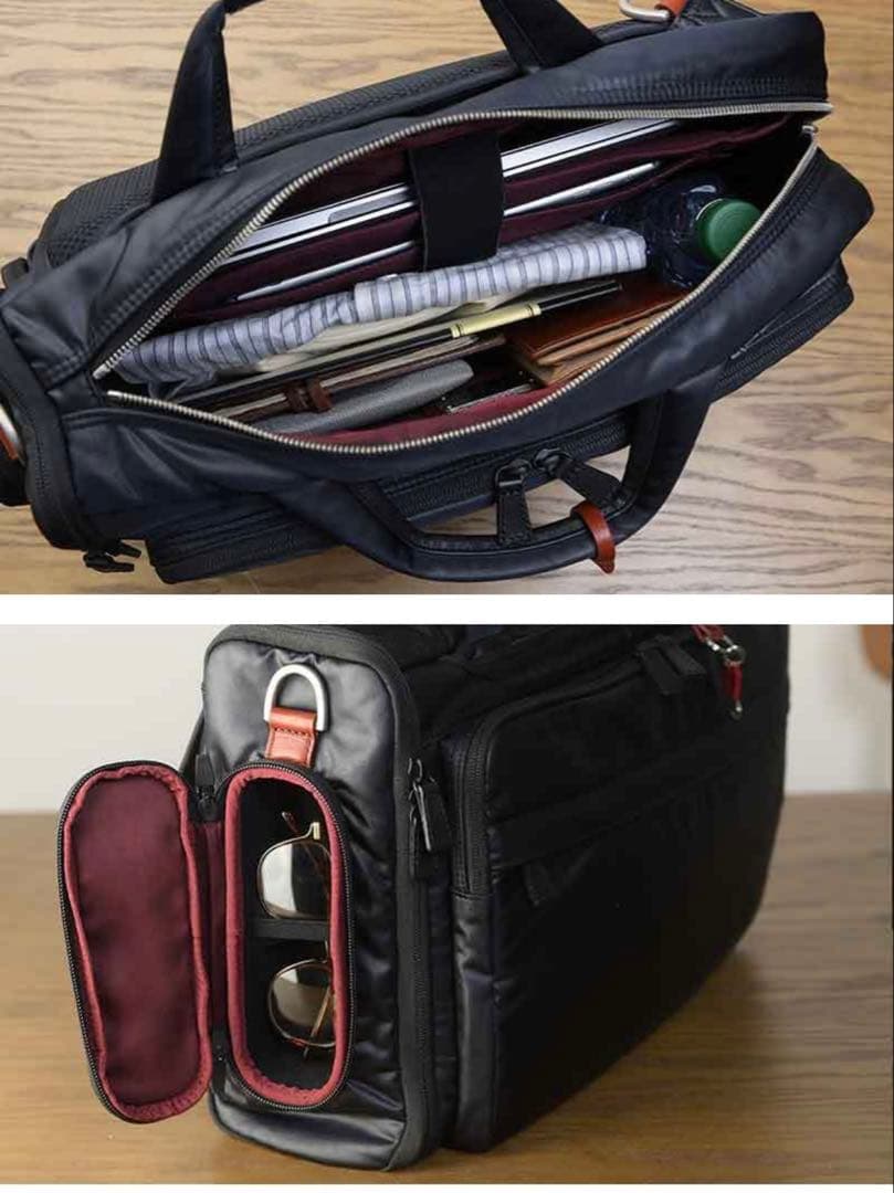 希少❗️豊岡鞄×鯖江眼鏡　眼鏡収納付き　ブリーフケース　3way ビジネスバッグ