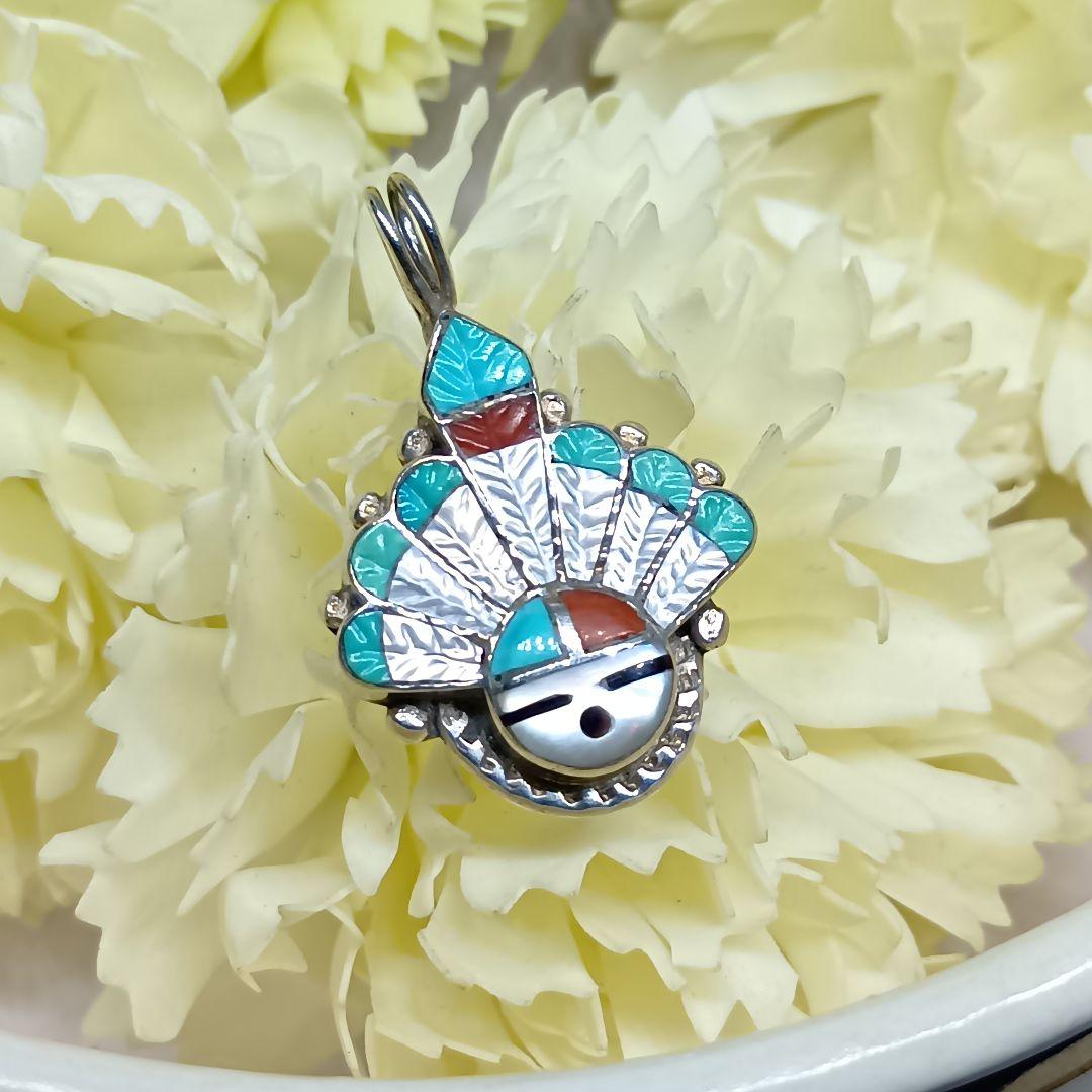 ズニ族　ペンダントトップ　ネックレストップ　レア　インディアンジュエリー