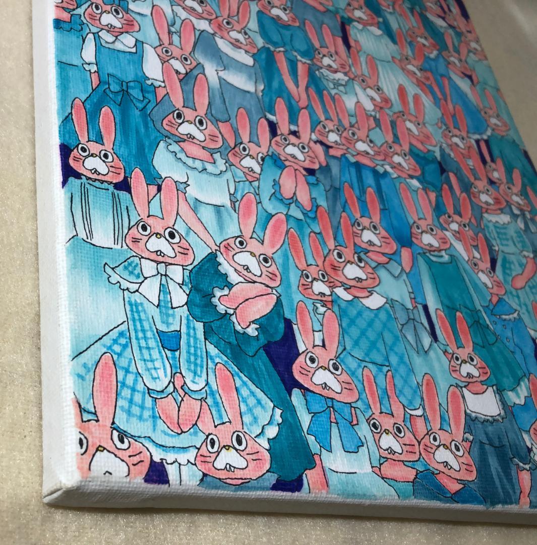 うさぎのみみちゃん　集合　原画（大）ポストカード5枚付き