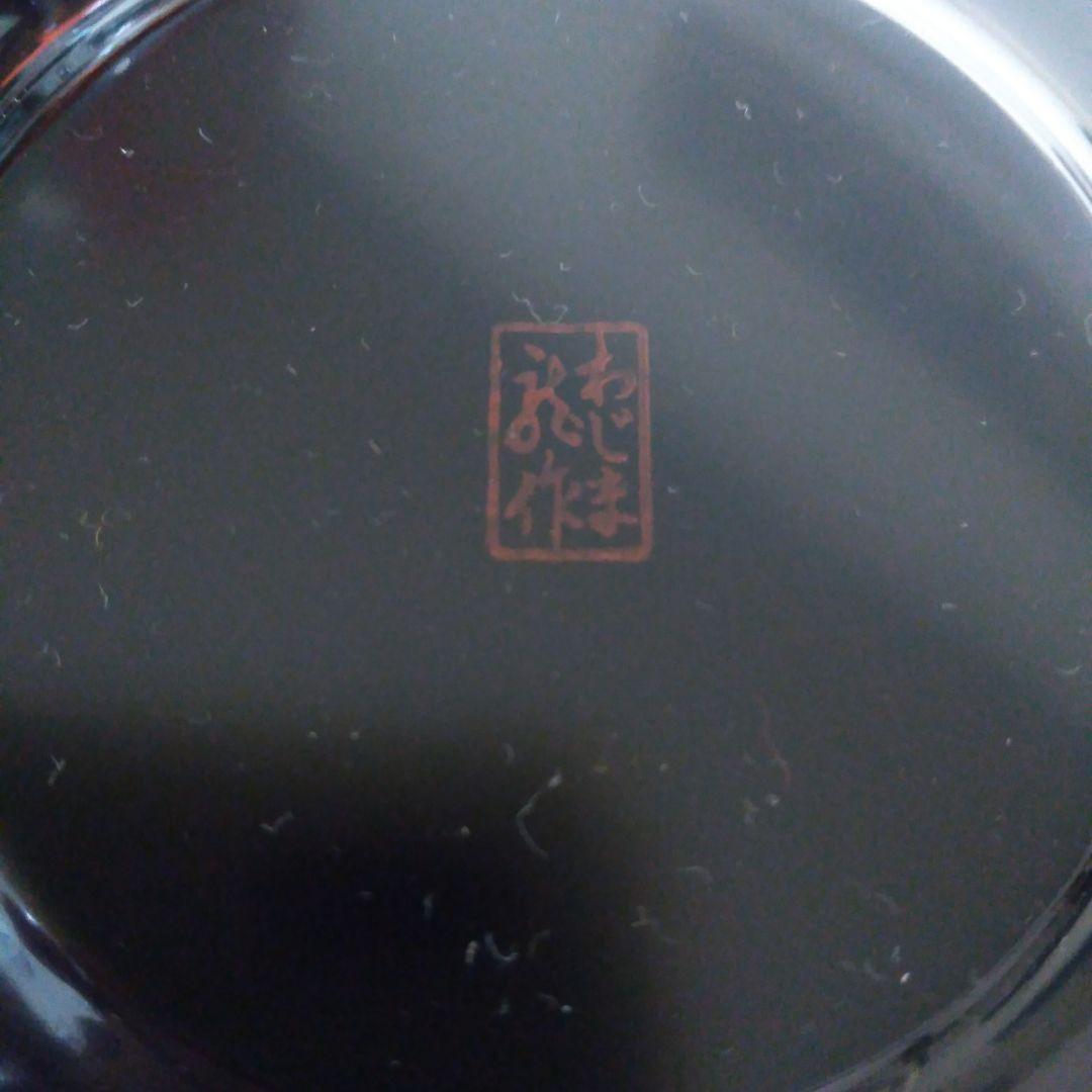 輪島塗　金彩絵換わり茶托五客