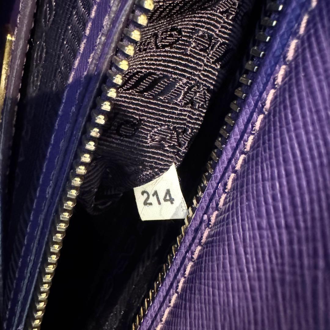 人気✨プラダ ハンドバッグ ガレリア サフィアーノ パープル 三角ロゴ レザー