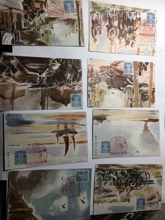 海軍血兵部発行 軍事郵便八枚組