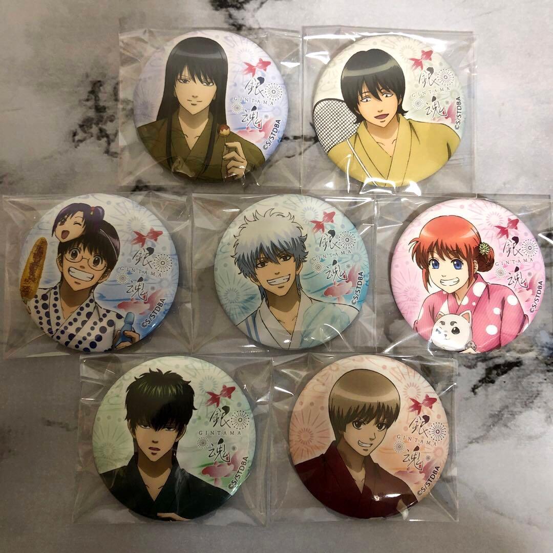 銀魂 キャラバッジ 夏祭り 浴衣　缶バッジ　7点