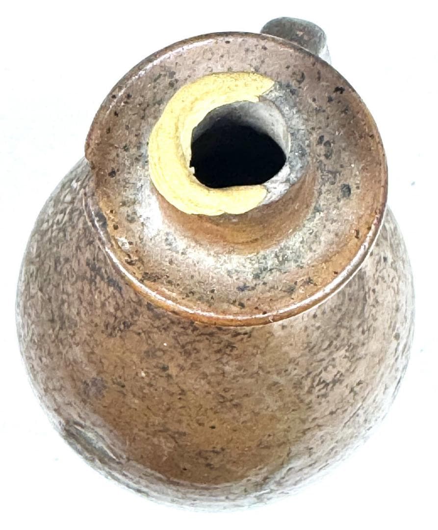 李朝 茶褐釉 手付灯火器油壺 伝世品焼物 古玩 骨董 朝鮮古美術 WWTT225