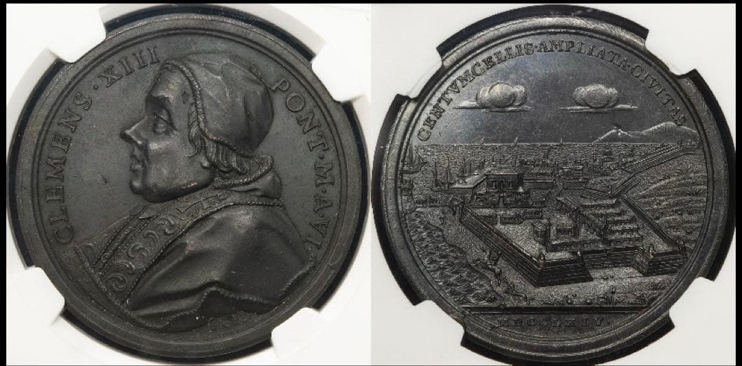 NGC TOP POP‼️唯一鑑定品 クレメンス13世 チヴィタヴェッキアの景観