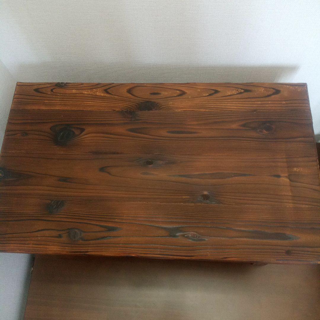 焼杉テーブル箱付き（ハンドメイド）
