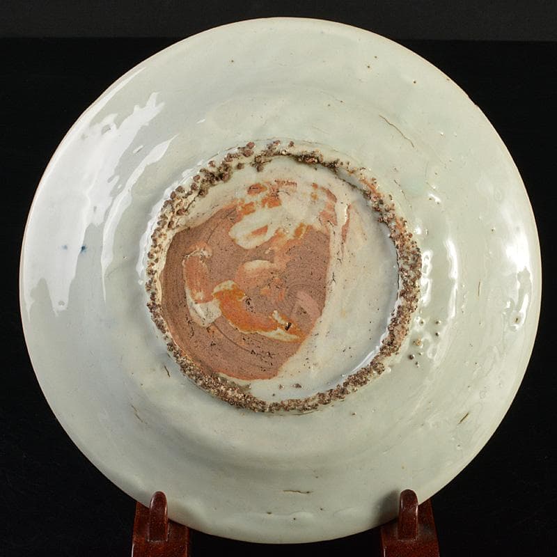 中国　南京染付　人物花文　小皿　V　R7488