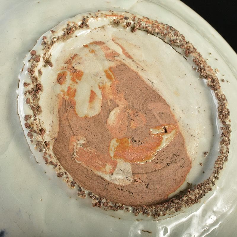 中国　南京染付　人物花文　小皿　V　R7488