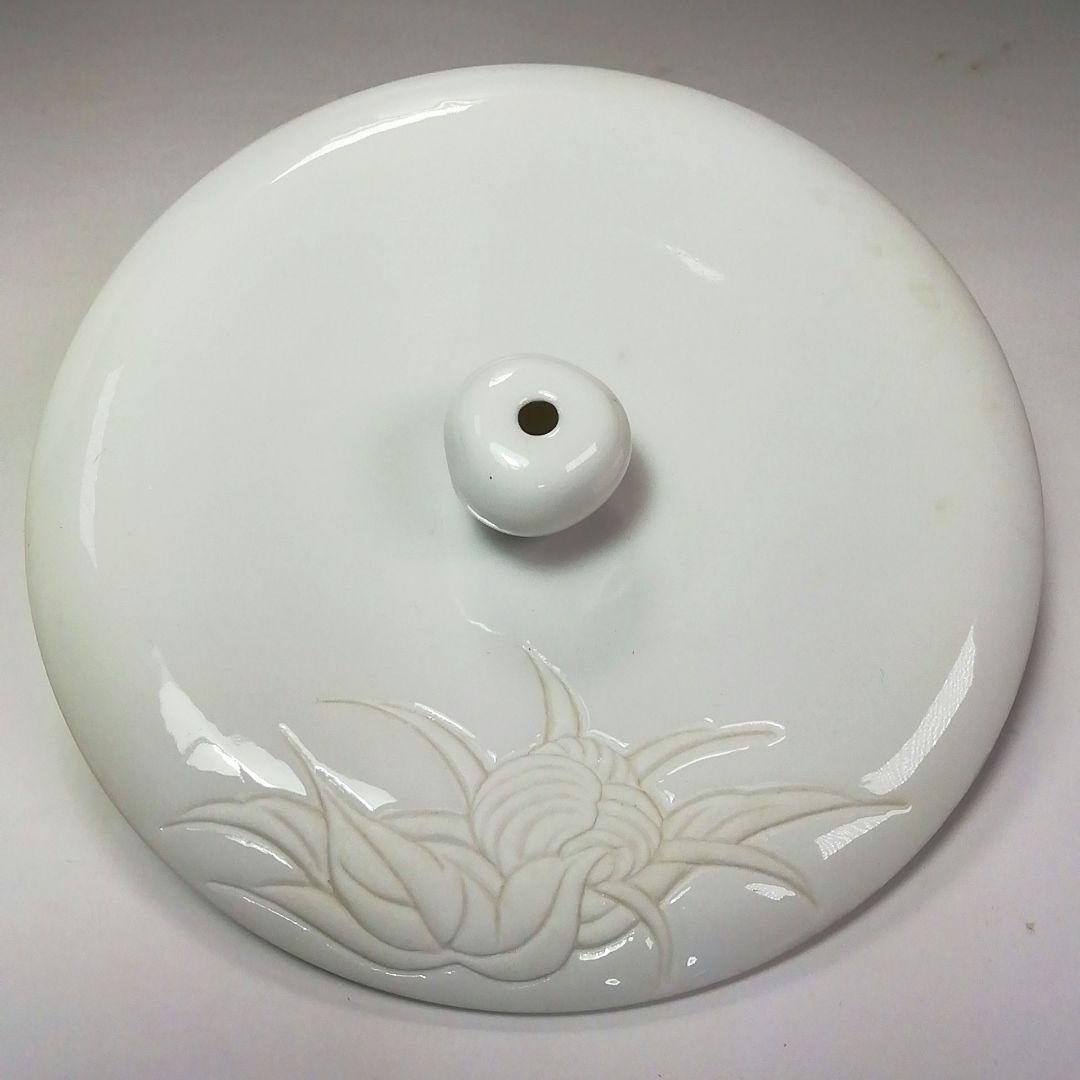 Ｓ３８４　水指　『出石焼』『花刻紋』『小嶋昇山作』　共箱　茶道具