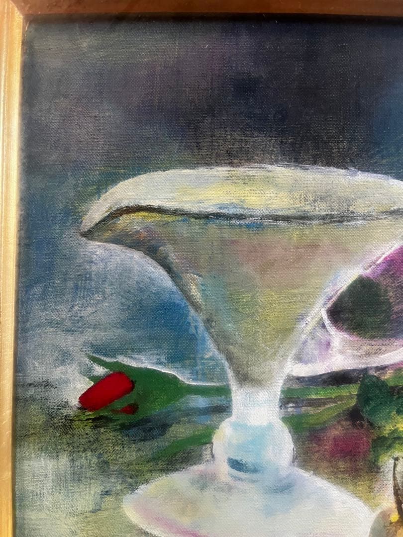 部屋に飾ると素敵です！　大歳克衛　洋画　静物画　額装済