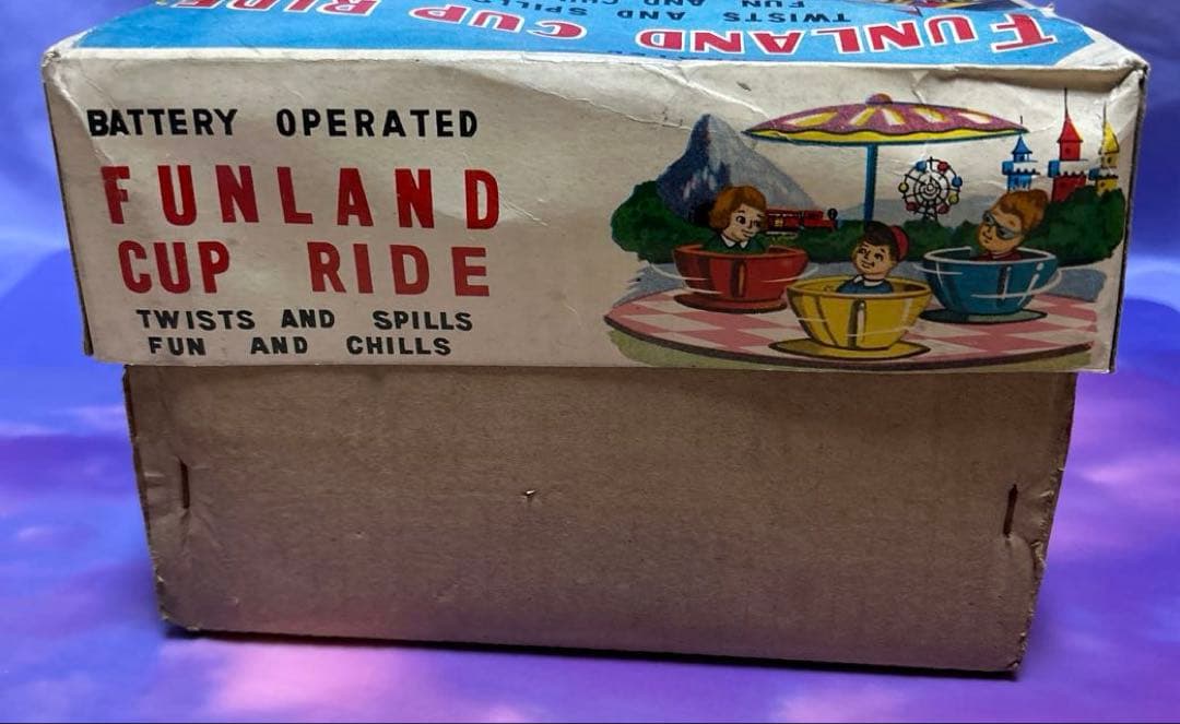 珍品 希少 1960年代製 ファンランドカップライド ブリキ製 日本製 箱付き