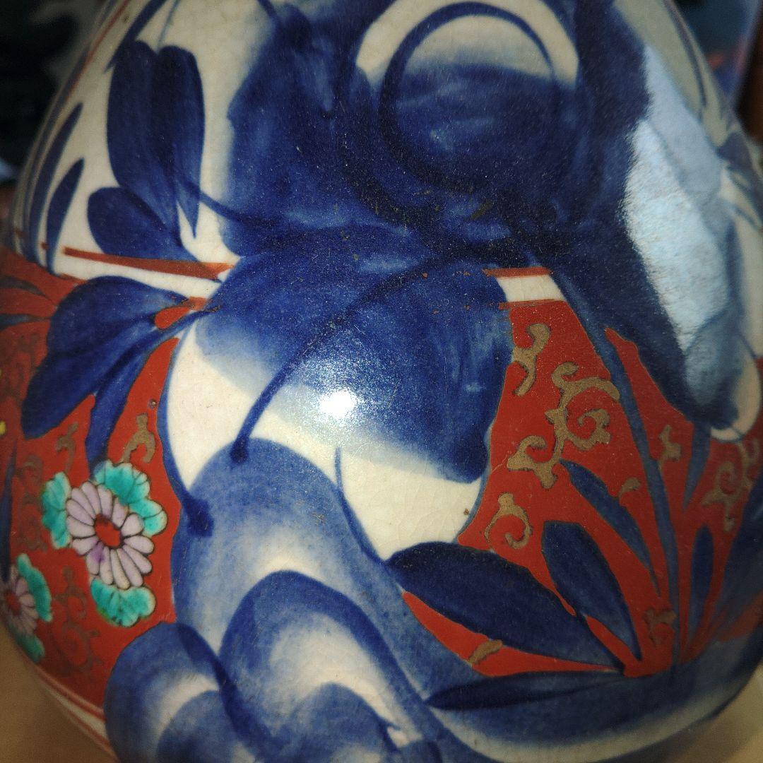 伊万里焼　草花文徳利　古美術