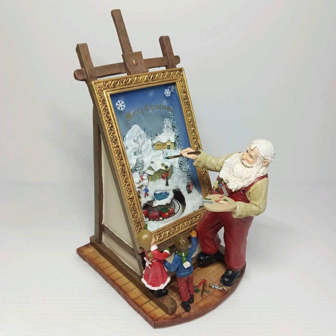 クリスマス インテリア サンタクロース 絵描きサンタ オルゴール ライト 飾り