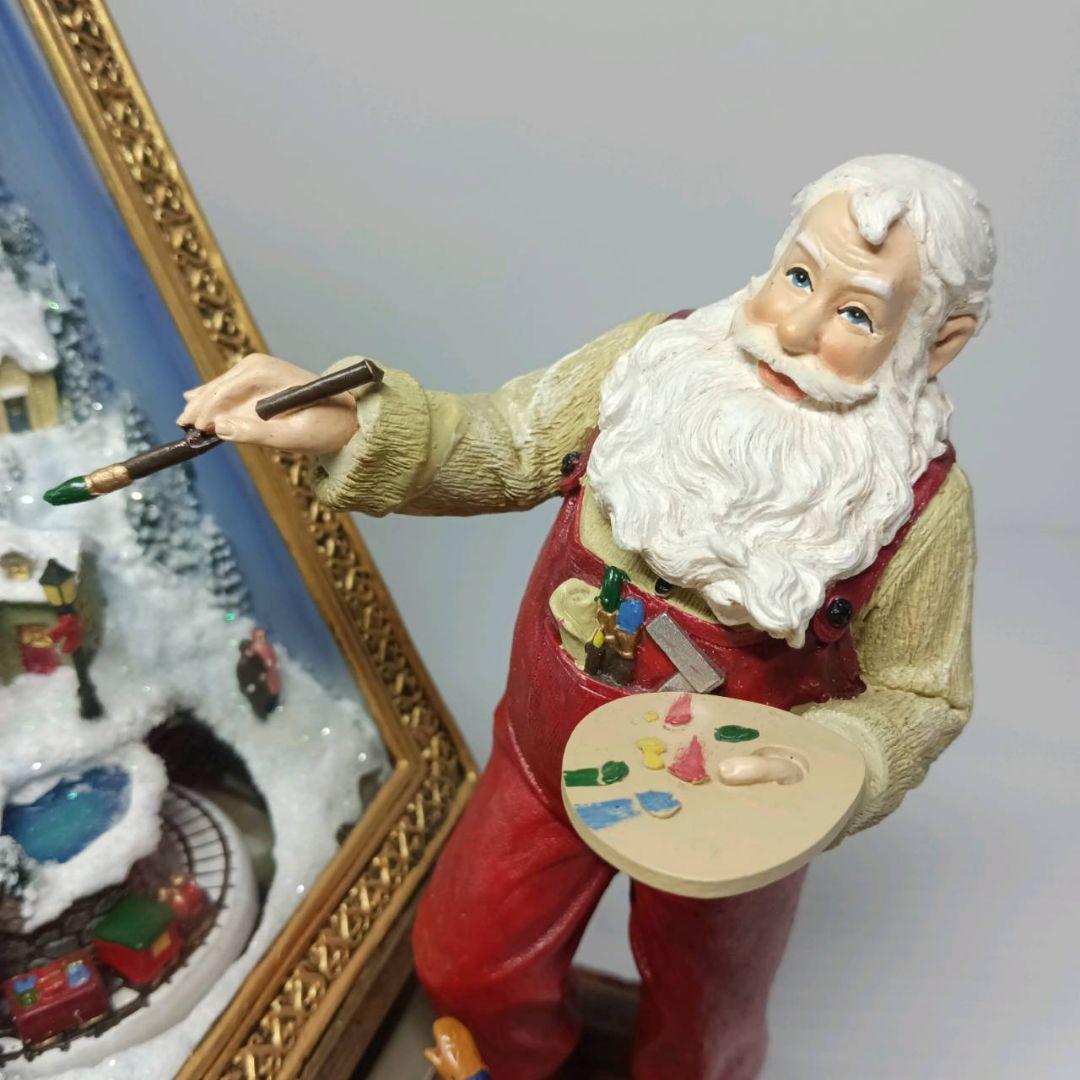 クリスマス インテリア サンタクロース 絵描きサンタ オルゴール ライト 飾り