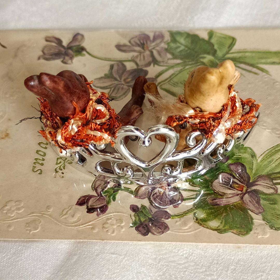 ドイツ アンティーク ウサギ 陶器 フィギュア 2体 ビスクドール ミニョネット