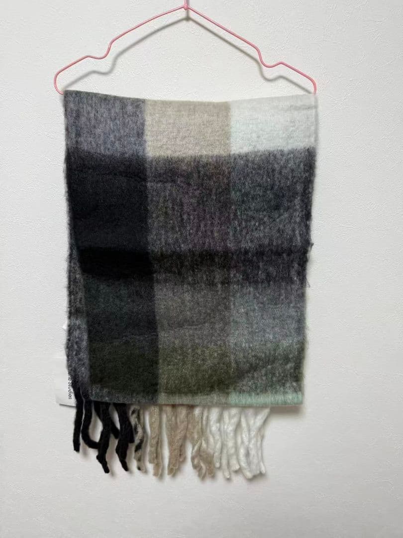 【人気】Acne Studios モヘアチェックスカーフ アクネストゥディオズ