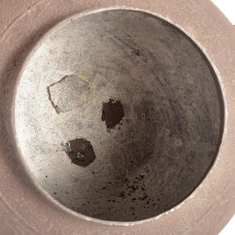 茶道具　鋳師　吉田和正造　唐銅　朝鮮風炉　鉄釜添　共箱　M　6072C