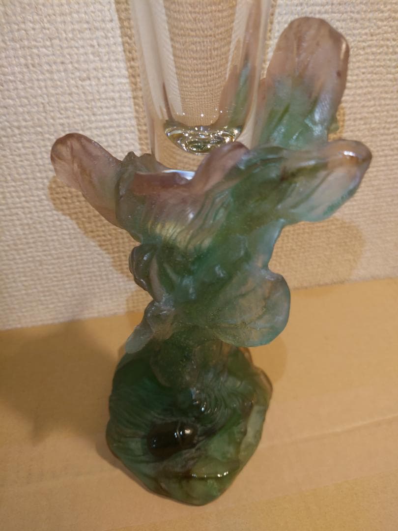 Daum France　ドームフランス　クリスタル　ガラス　昆虫　フラワー　花瓶