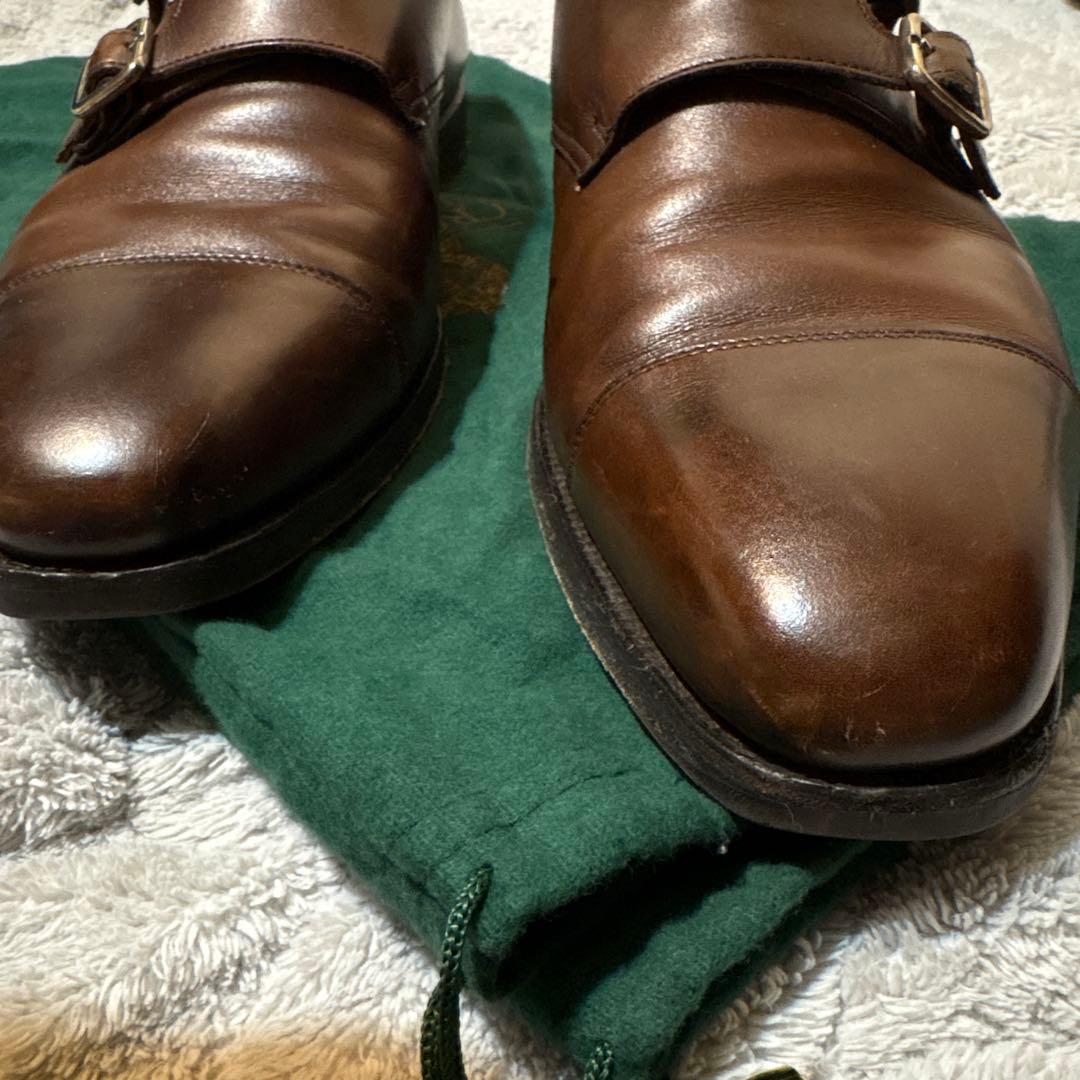 Crockett & Jones ダブルモンクストラップシューズ ブラウン