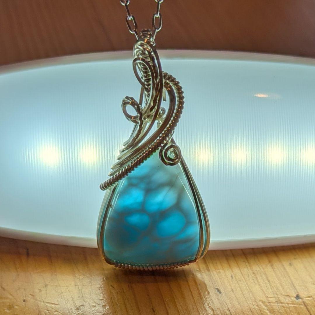 【専用】Silver925ラリマー❅ワイヤーアートペンダントトップ☆