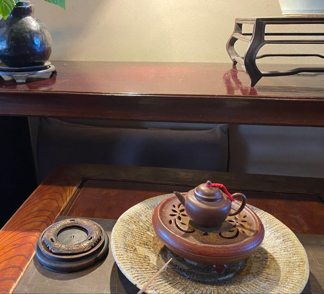 古墨玉　和田玉 瑞獣　鑑賞台３点セット ・ヴィンテージ　レア 鼻煙壺・台湾茶器