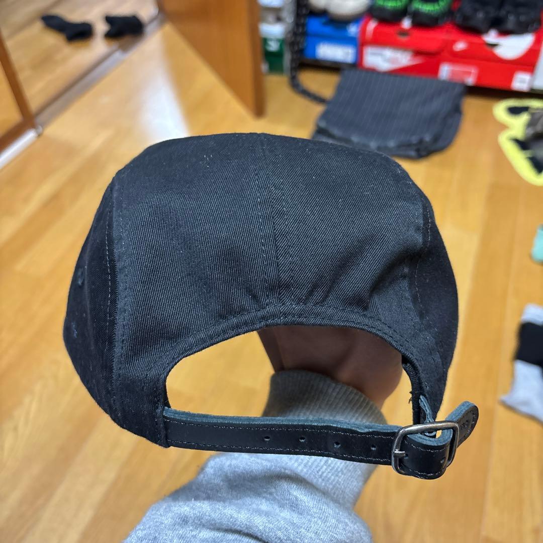 Supreme 黒 キャップ ロゴ刺繍