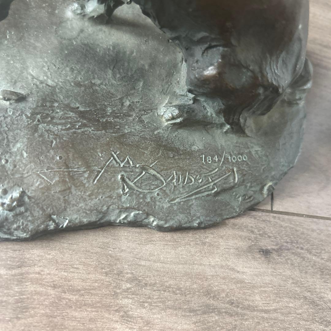 高岡作家　大道寺光弘 作 『フレンズ』 ブロンズ　少女と犬置物　重約4000克