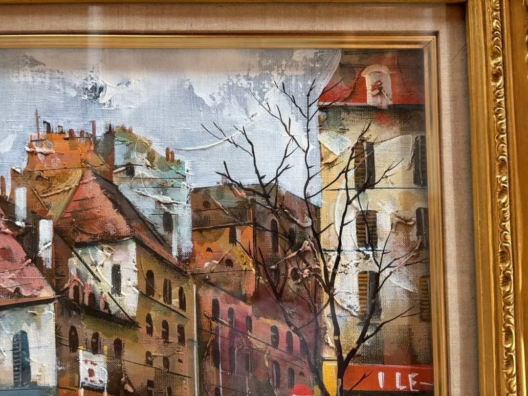 竹内敏彦『パリの街』油彩画 F8