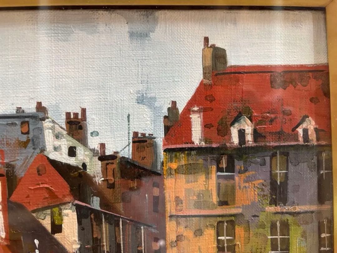 竹内敏彦『パリの街』油彩画 F8