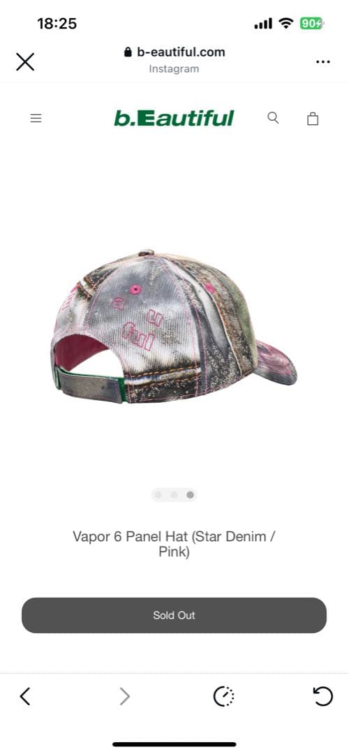 帽子 b.Eautiful Vapor 6 Panel Hat
