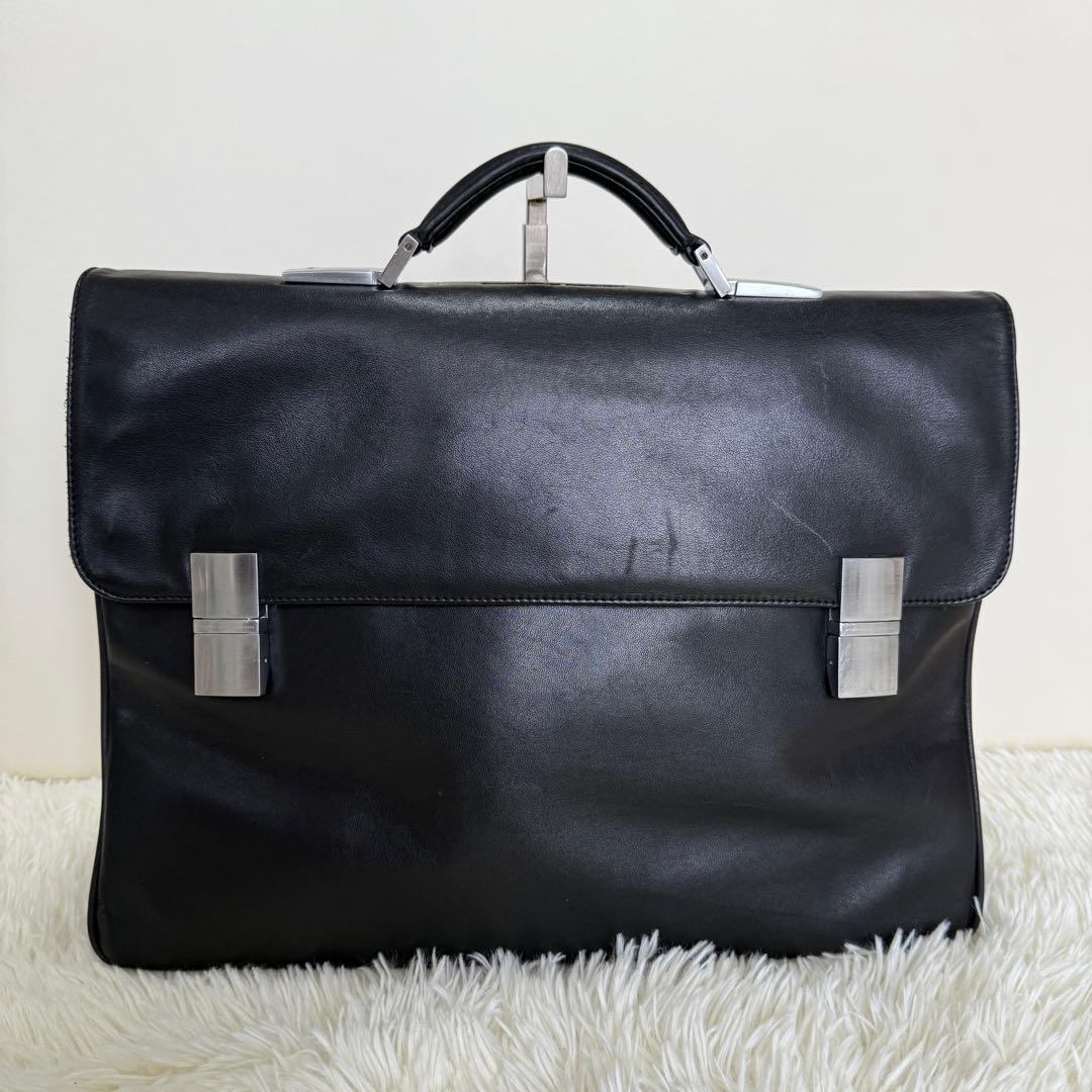 【未使用級】ポルシェデザイン　2way レザーブリーフケース　ブラック　ビジネス