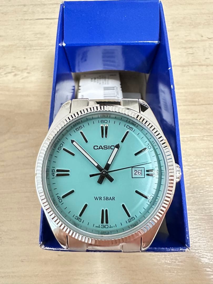 新品 カシオ ターコイズブルー 腕時計 MTP-1302D-2A2JF