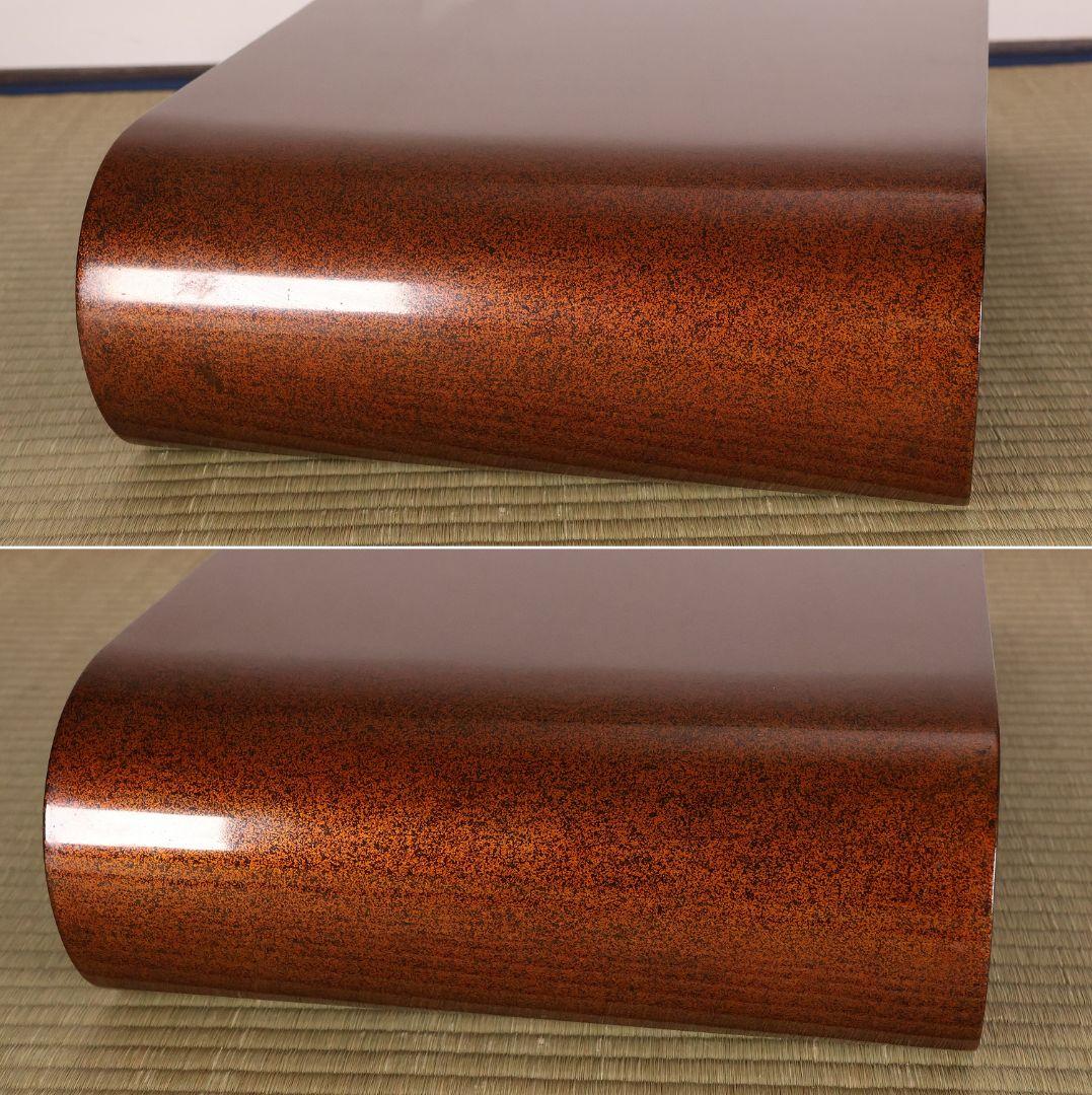 漆芸 梨地 砂子 巻足 平卓 花台 53.8cm 木製 大正昭和【MA736】