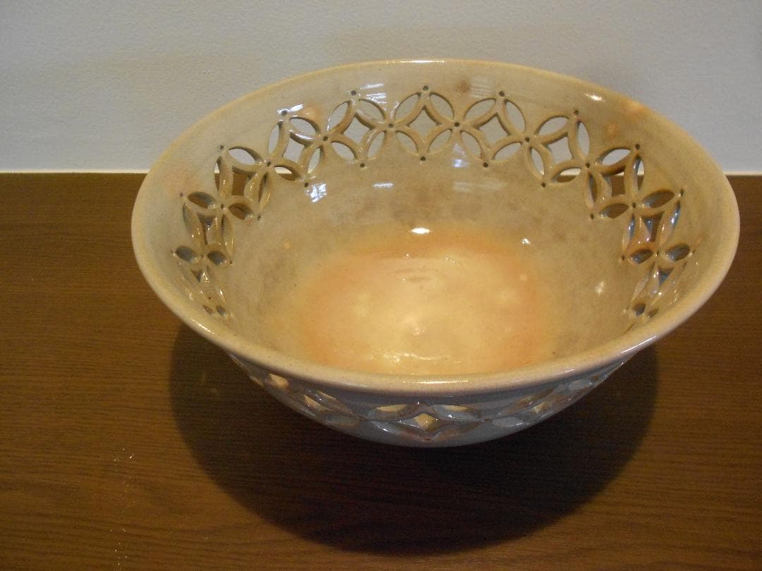 萩焼　１２代　十二代　田原　陶兵衛　七宝鉢　共箱　栞