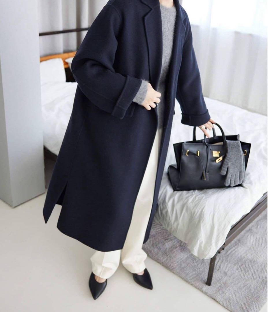 SLOBE IENA ハミルトン ダブルフェイス チェスターコート ネイビー