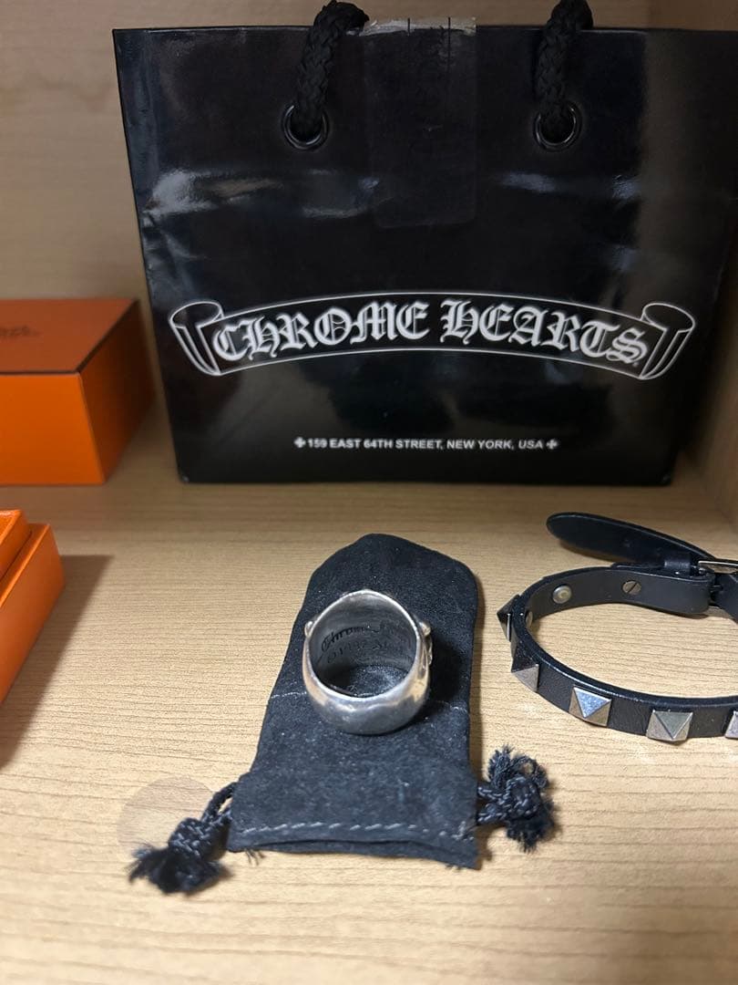 傷有クロムハーツキーパーリング＆おまけバレンティノ