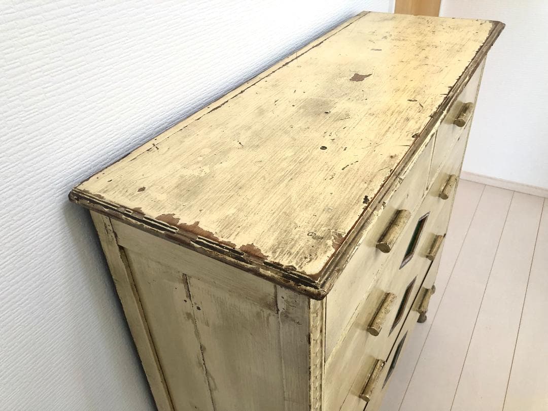 【フランス アンティーク家具】シャビーシック アンティークチェスト キャビネット