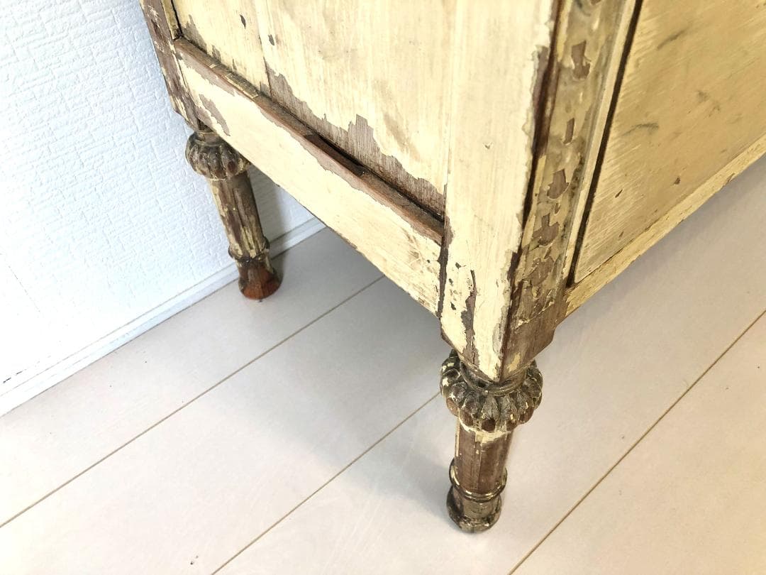 【フランス アンティーク家具】シャビーシック アンティークチェスト キャビネット