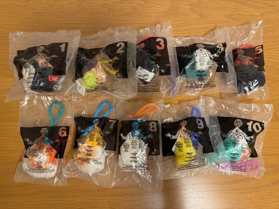 新品 アメリカ マクドナルド ミールトイ 白雪姫 七人の小人 コンプリートセット