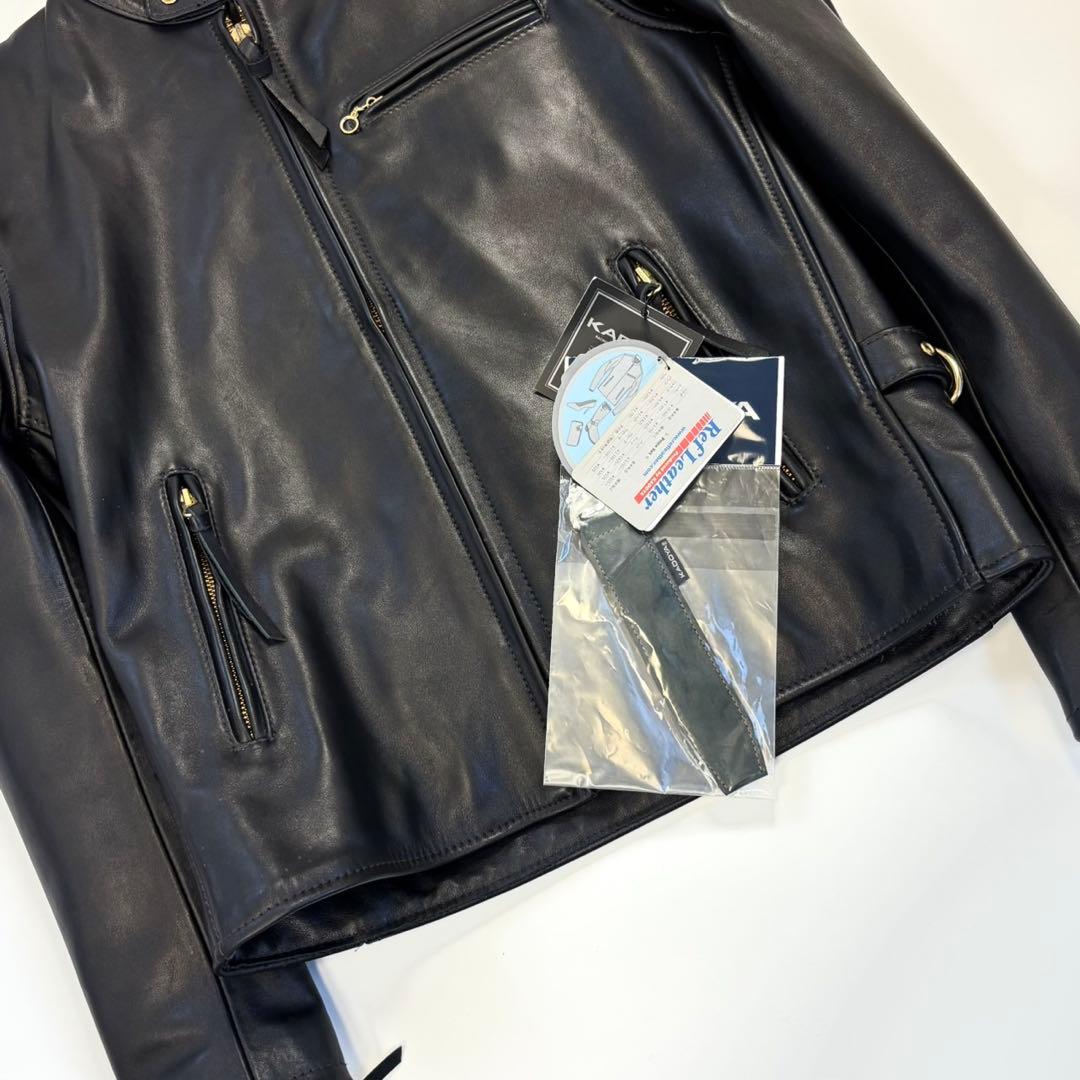 【未使用タグ付き】KADOYA カドヤ LL シングルライダース 牛革 黒