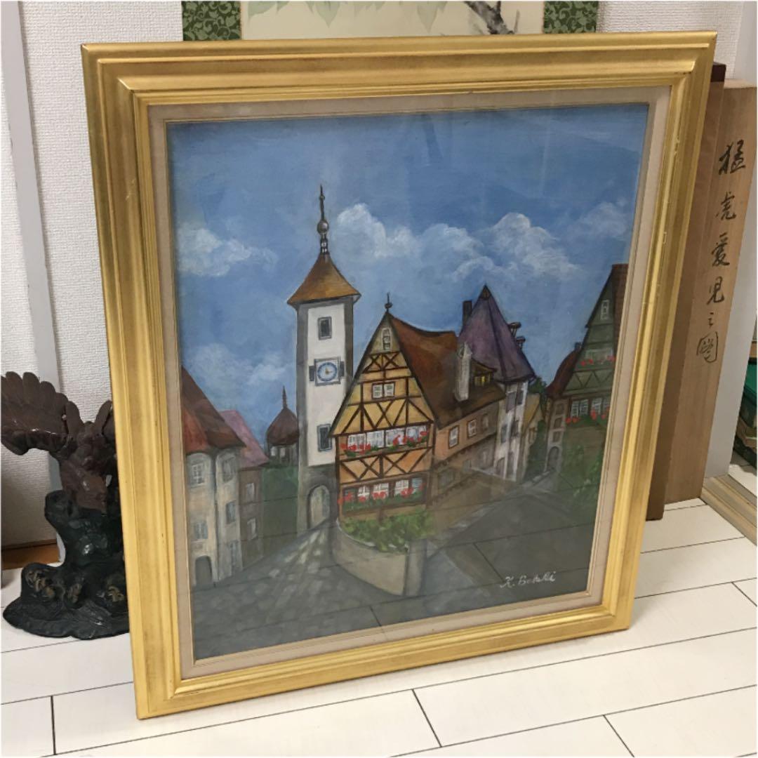 油絵　油彩　直筆　ローテンブルク　ドイツ　ペンティング　タペストリ　絵画