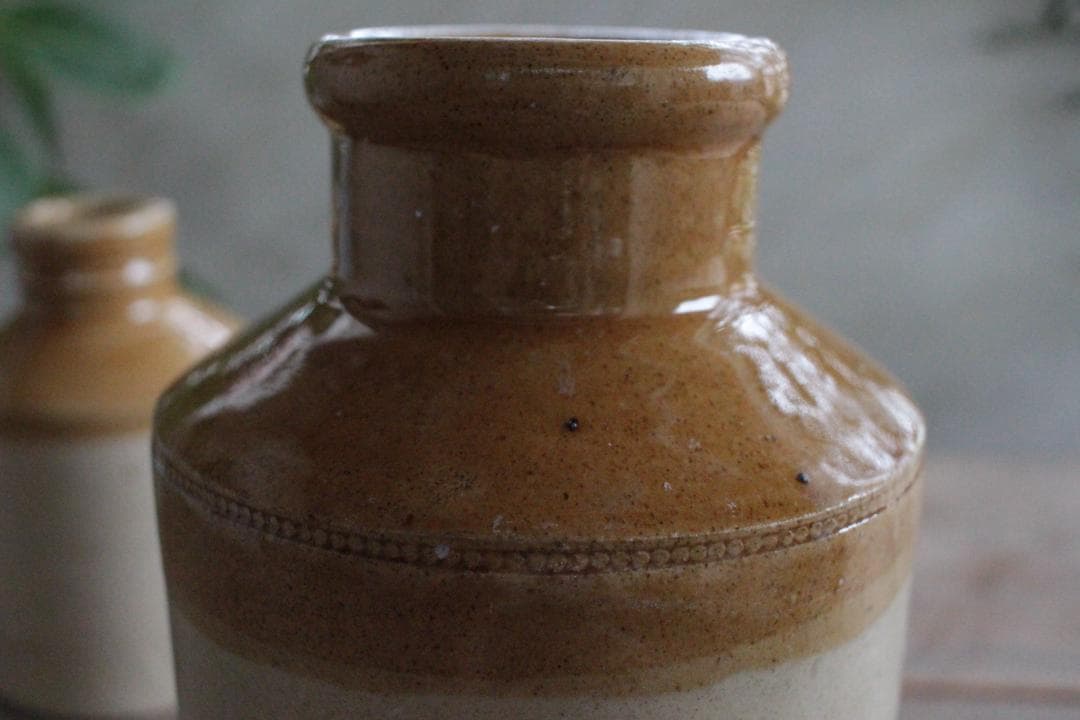 Lサイズ/イギリス陶器ストーンウェアボトル/アンティーク・ヴィンテージ