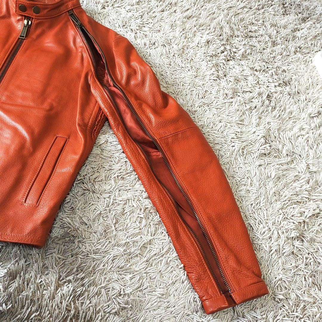 【オレンジ】dsquared2　レザージャケット　本革　牛　ディースクエアード
