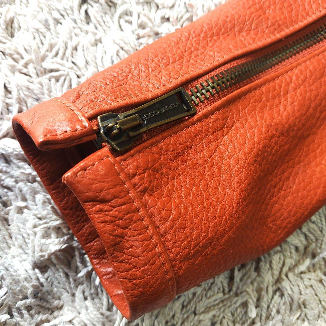 【オレンジ】dsquared2　レザージャケット　本革　牛　ディースクエアード
