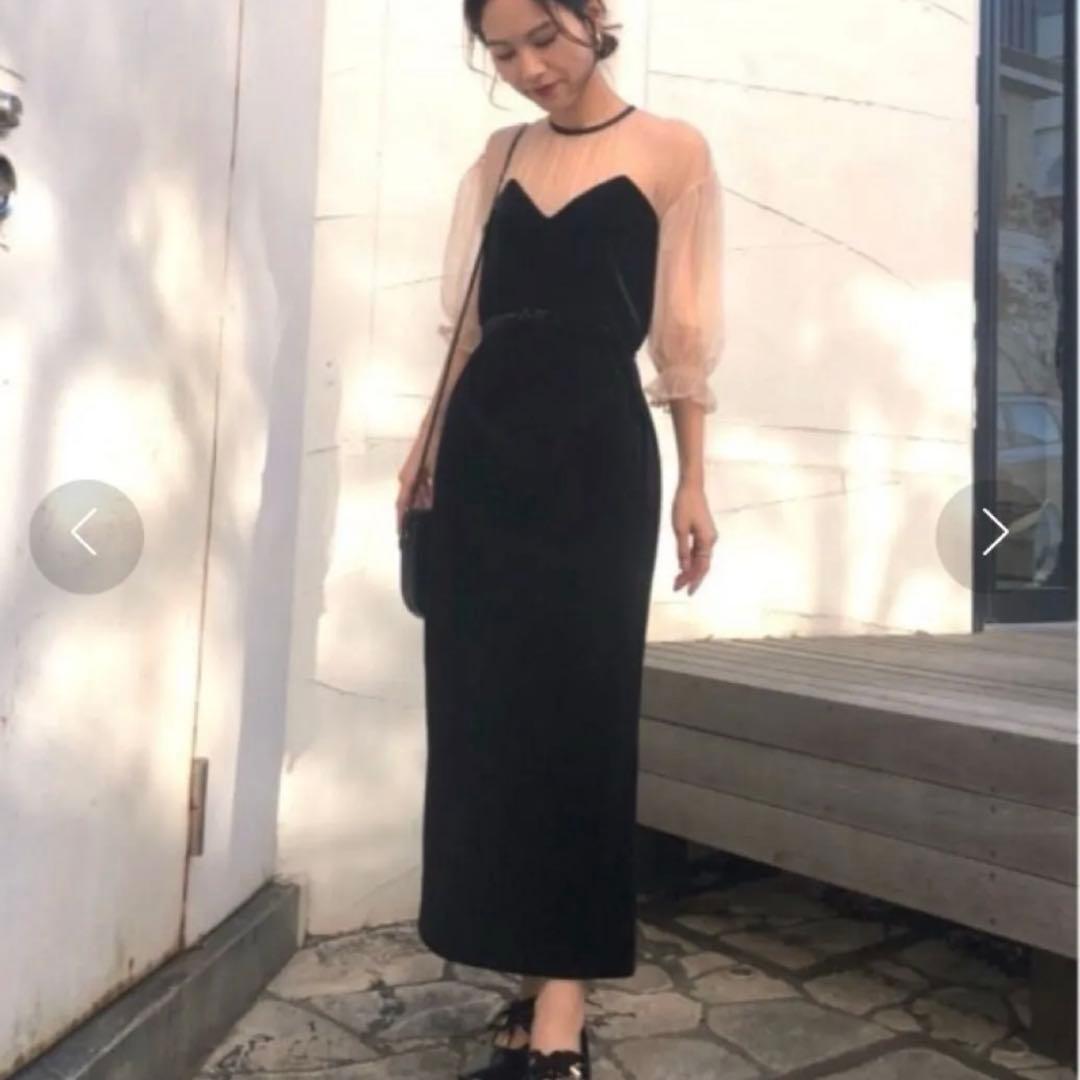 AMERIチュールスリーブタイトドレス